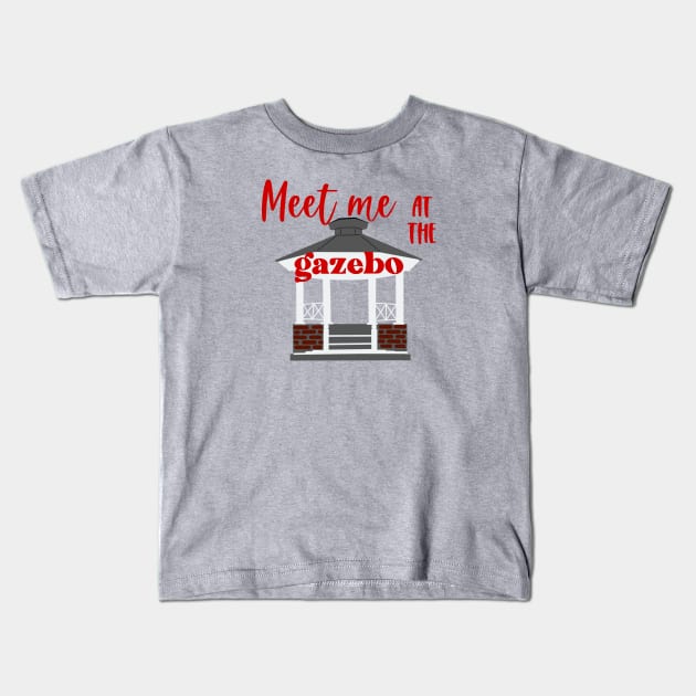 Meet me at the gazebo red Kids T-Shirt by CaffeinatedWhims